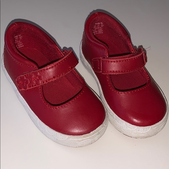 red leather keds